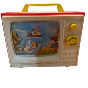 Vintage 1970s Fisher Price Two Tune Giant Screen Music box TV